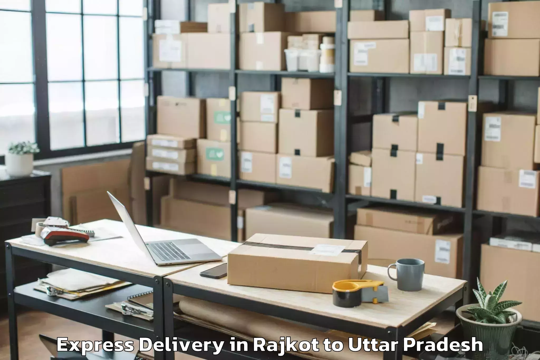 Professional Rajkot to Karchhana Express Delivery